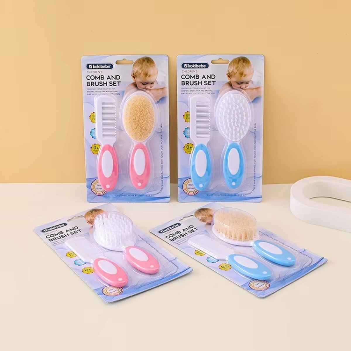 SET 5 KITS CEPILLO PEINE CERDAS SUAVE CABELLOS BEBES LAU - 5