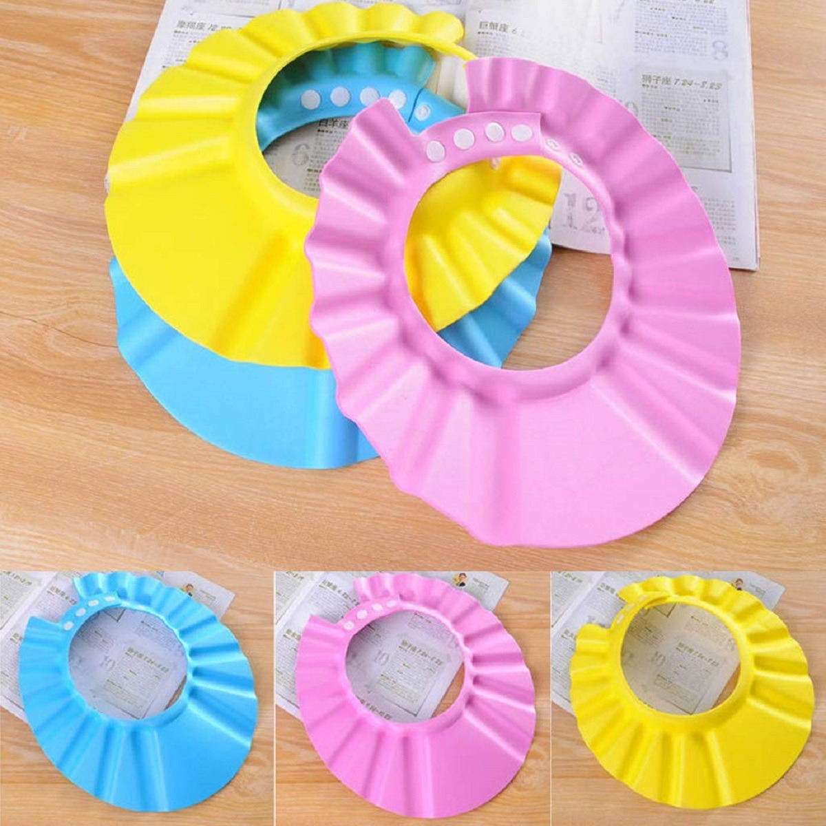 SET 9 VISERA GORRO DUCHA PROTECCION BAÑO LAVADO BEBE LAU - 4