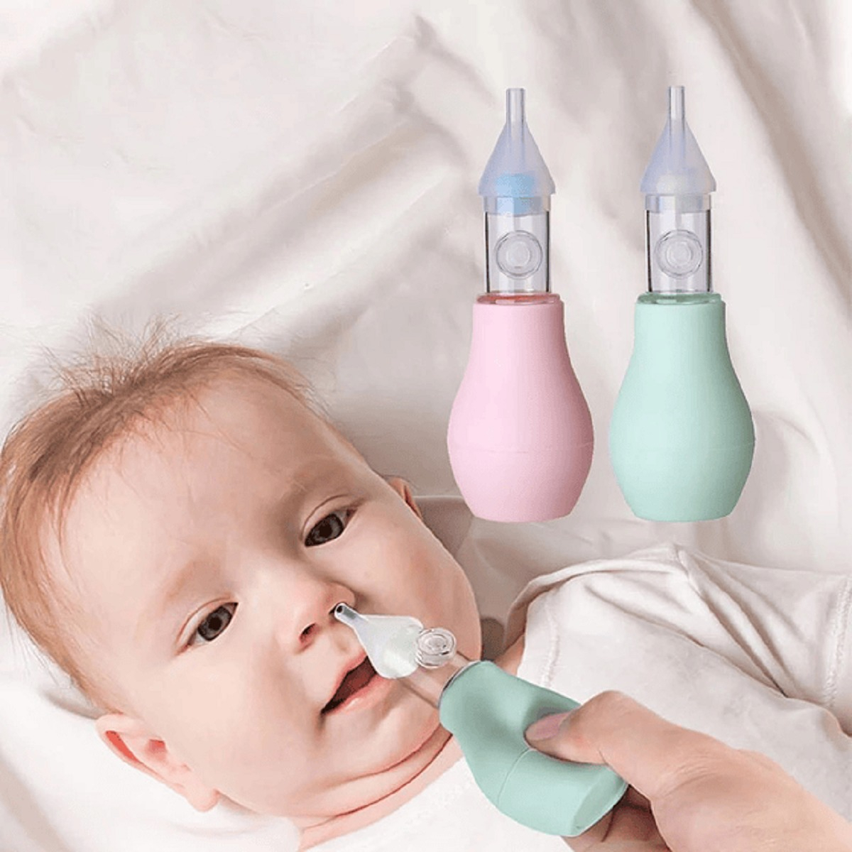 SET 5 ASPIRADOR NASAL LIMPIADOR NARIZ PRACTICO BEBES LAU - 4