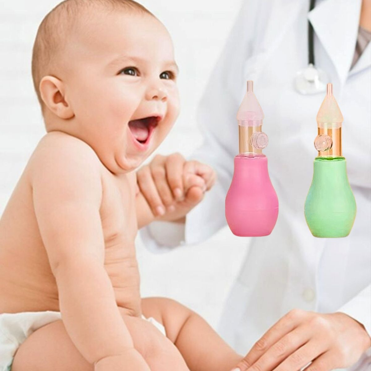 SET 5 ASPIRADOR NASAL LIMPIADOR NARIZ PRACTICO BEBES LAU - 8