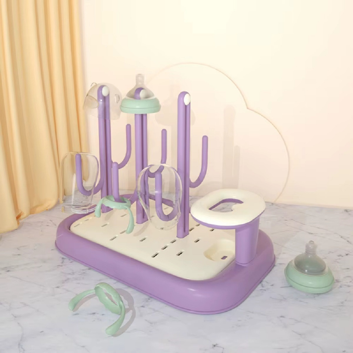 SET 2 ESCURRIDOR MAMADERA SILICONA BIBERON BEBE LAU - 8