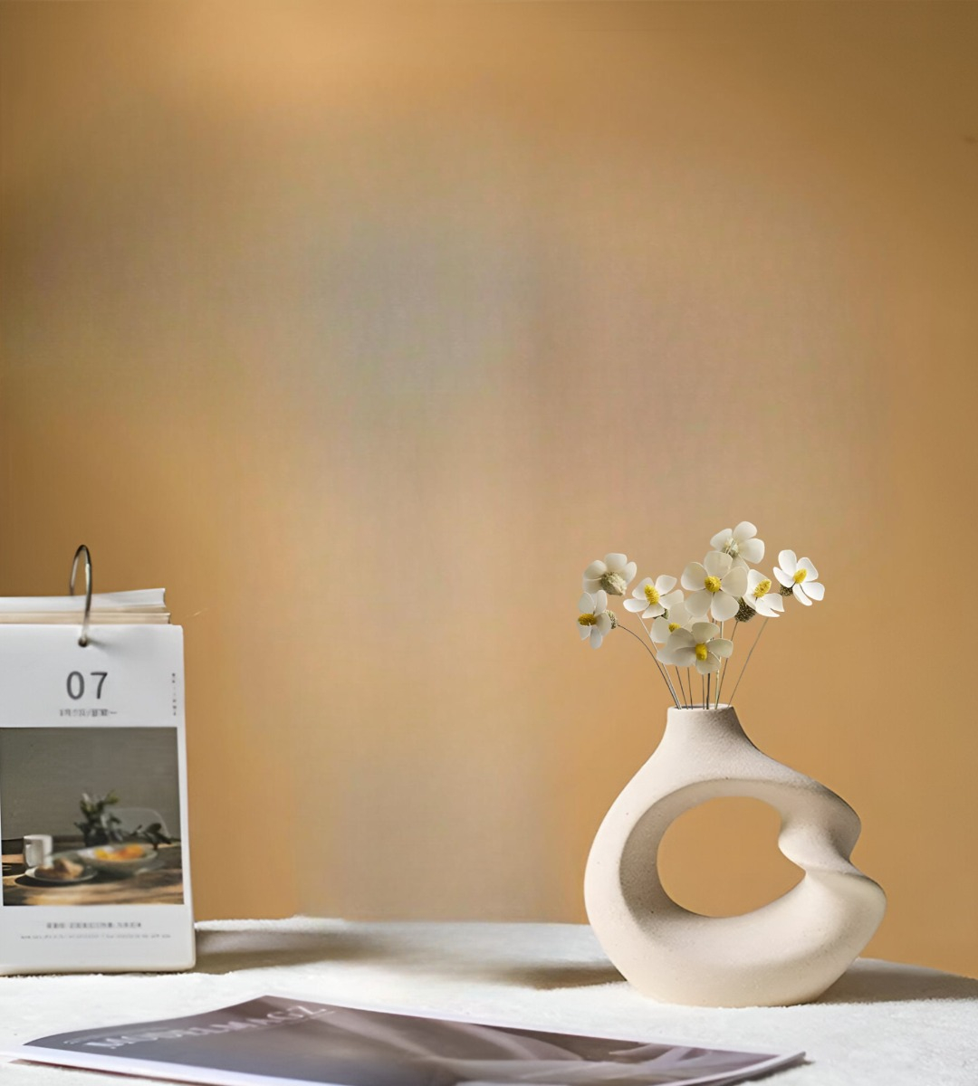 JARRÓN FLORES CERÁMICA DECORACIÓN MODERNO PEQUEÑO BLANCO JHN - 8