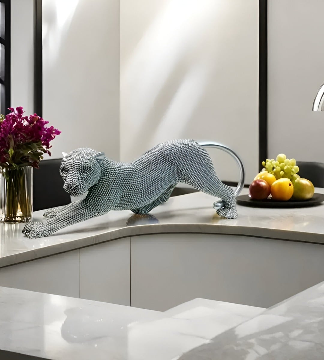 ESTATUA ANIMAL COLECCIONABLE ESCULTURA ARTESANÍA PLATA JHN - 2