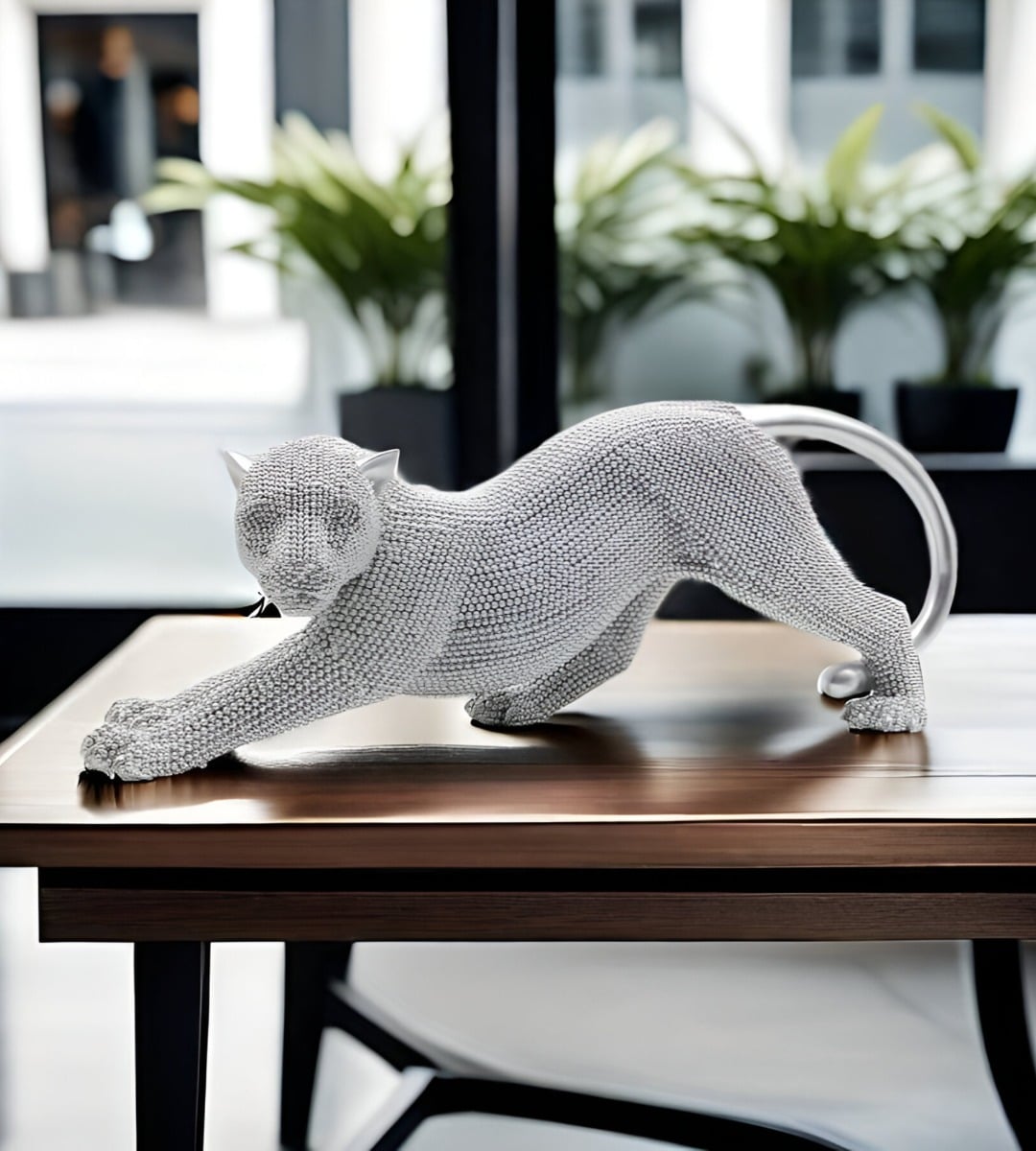 ESTATUA ANIMAL COLECCIONABLE ESCULTURA ARTESANÍA PLATA JHN - 4