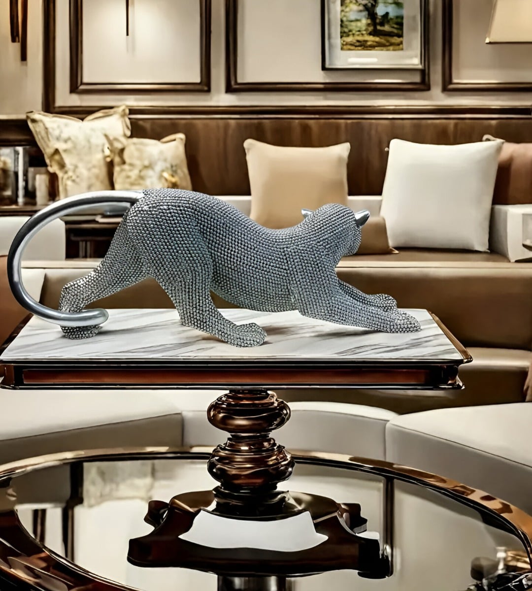 ESTATUA ANIMAL COLECCIONABLE ESCULTURA ARTESANÍA PLATA JHN - 7
