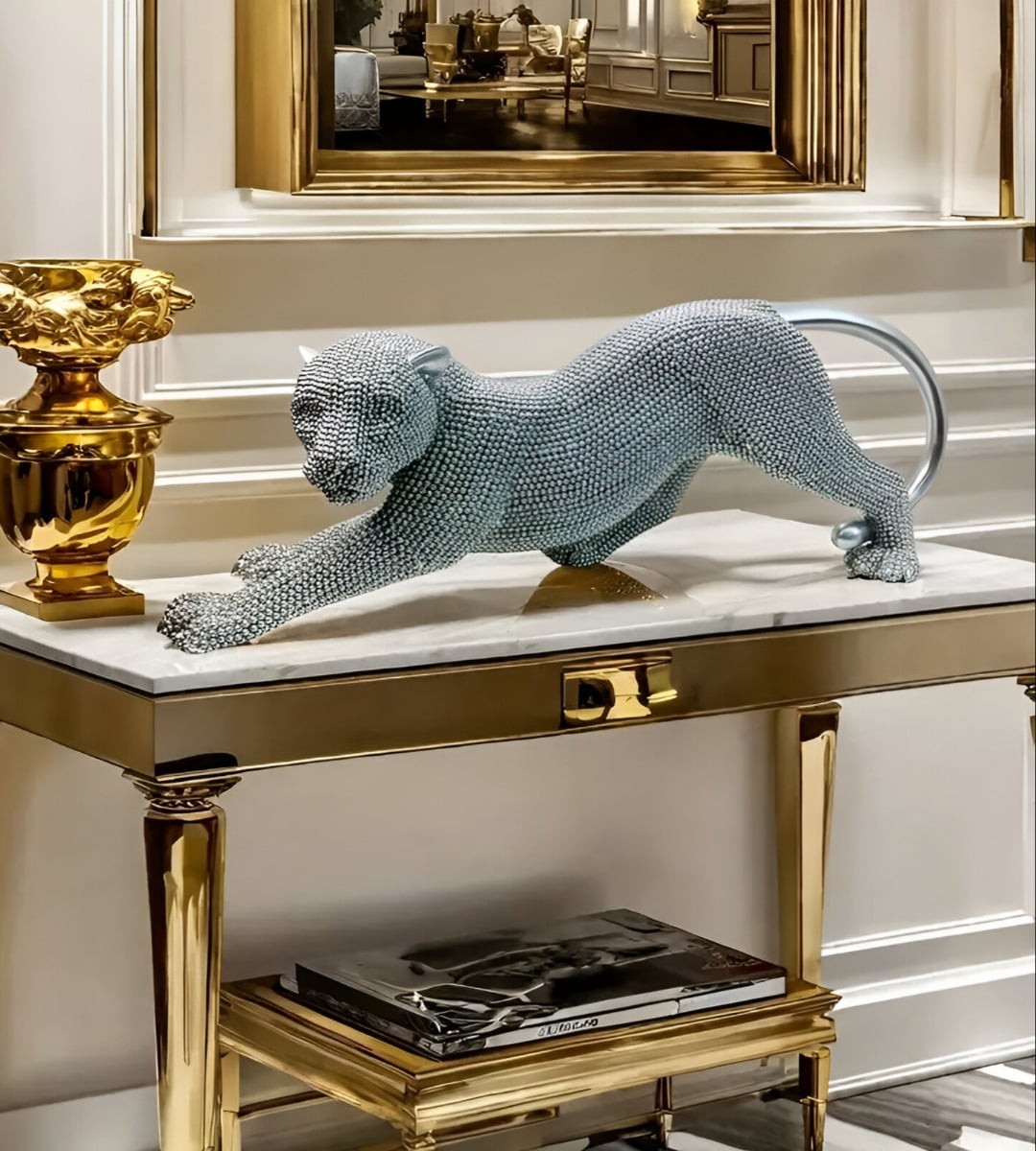 ESTATUA ANIMAL COLECCIONABLE ESCULTURA ARTESANÍA PLATA JHN - 9