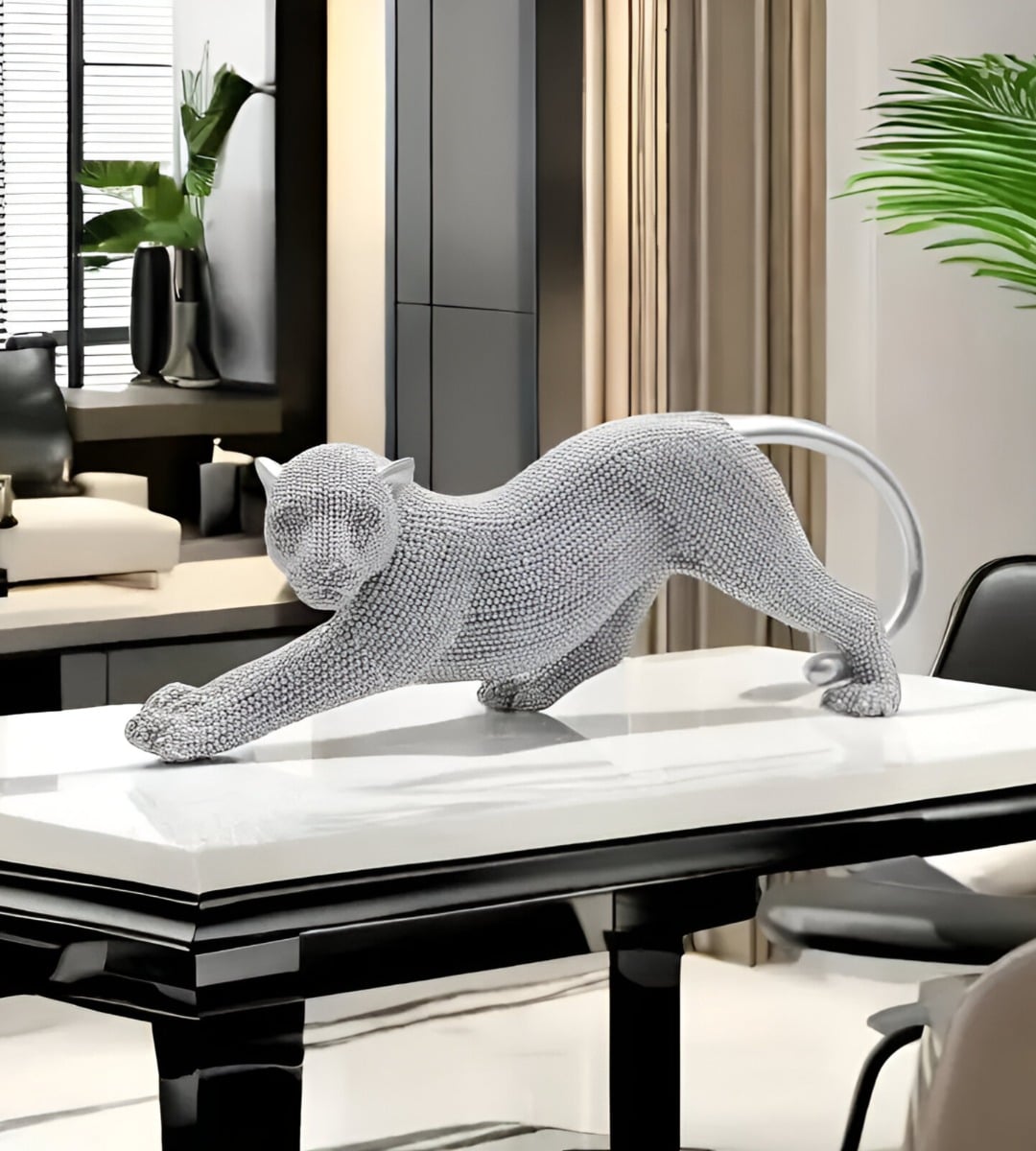 ESTATUA ANIMAL COLECCIONABLE ESCULTURA ARTESANÍA PLATA JHN - 10