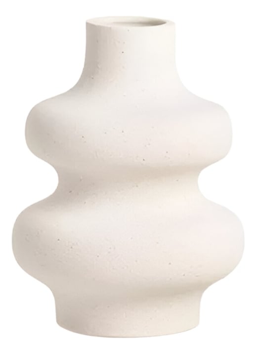 JARRÓN ONDULADO MODERNO CERÁMICA FLORES MINIMALISTA 15CM JHN - 1
