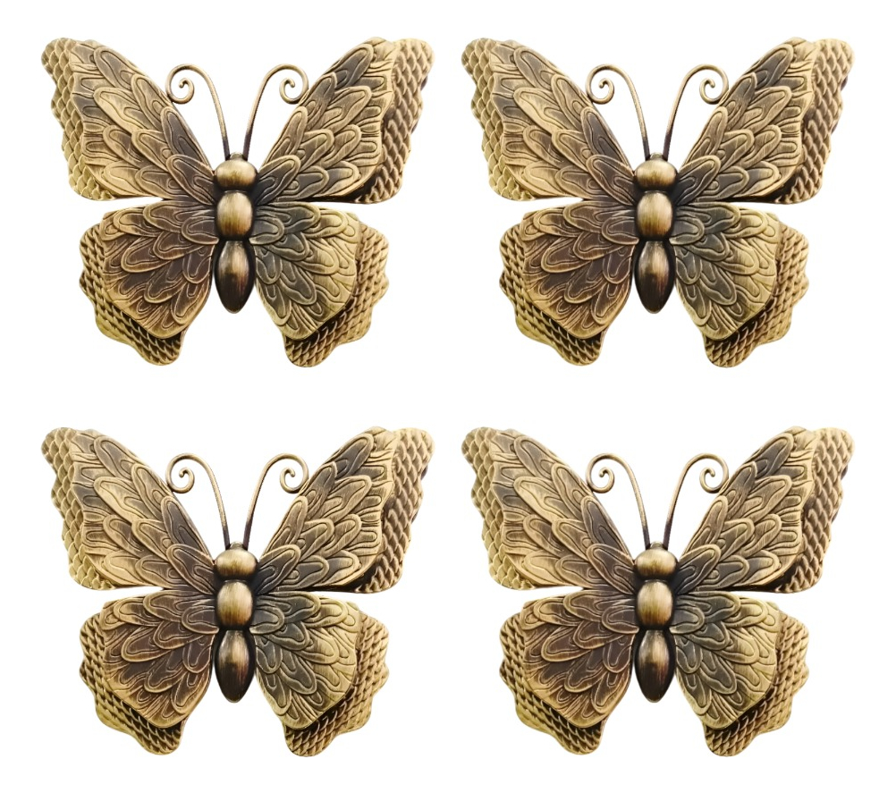 SET DECORATIVO PARED MARIPOSA 3D ARTE ESTATUA BRONCE JHN - 1