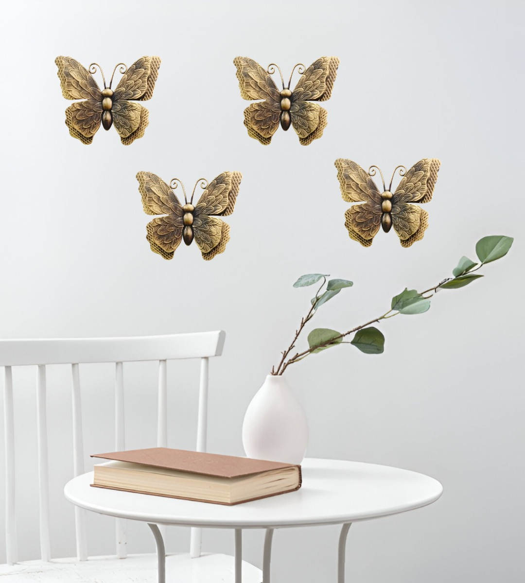 SET DECORATIVO PARED MARIPOSA 3D ARTE ESTATUA BRONCE JHN - 4