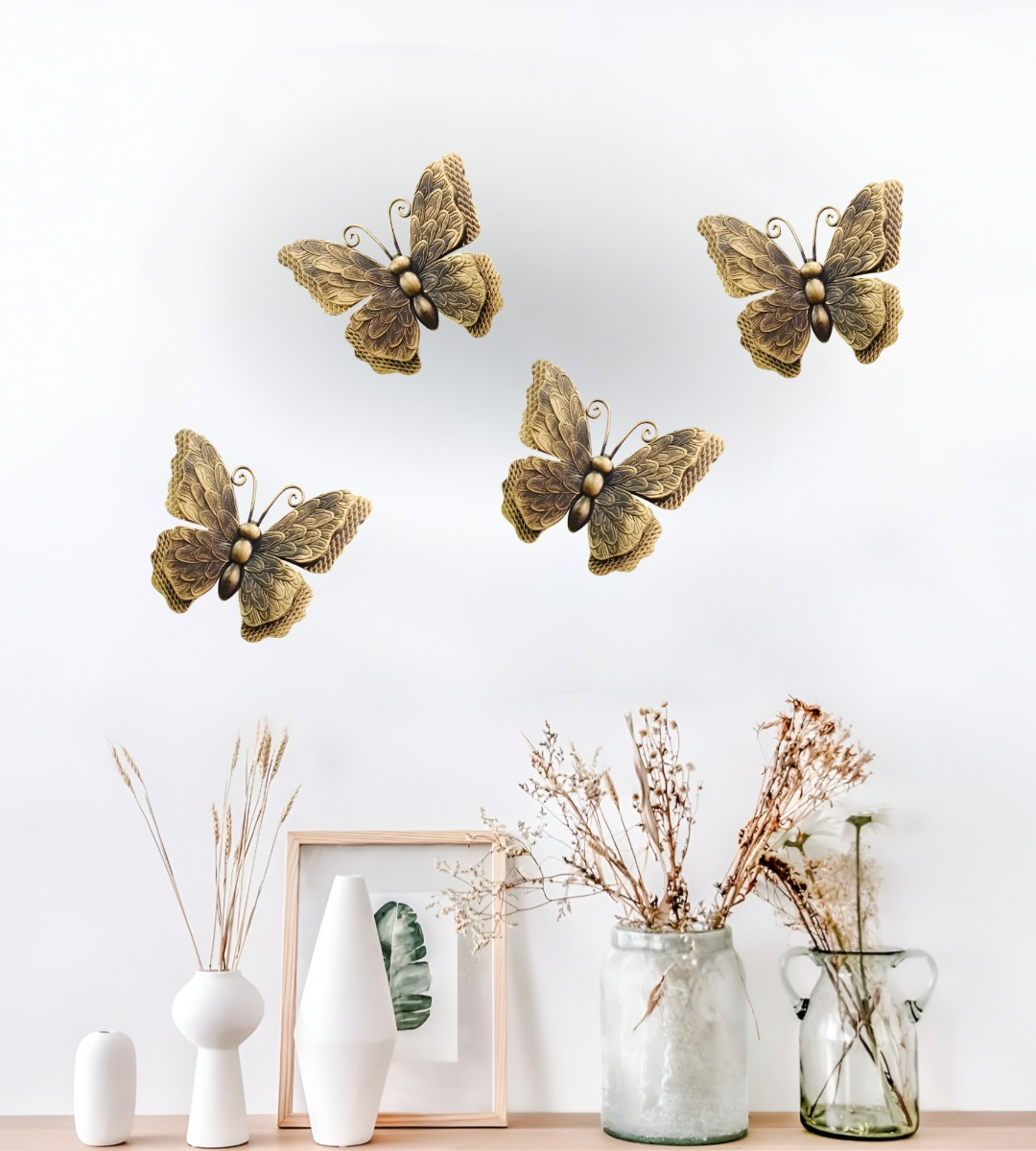 SET DECORATIVO PARED MARIPOSA 3D ARTE ESTATUA BRONCE JHN - 5