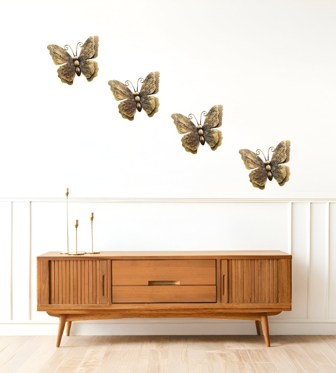SET DECORATIVO PARED MARIPOSA 3D ARTE ESTATUA BRONCE JHN - 6