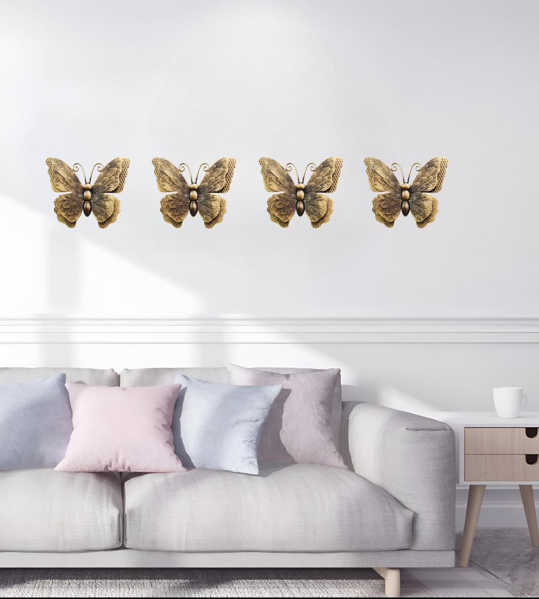 SET DECORATIVO PARED MARIPOSA 3D ARTE ESTATUA BRONCE JHN - 7