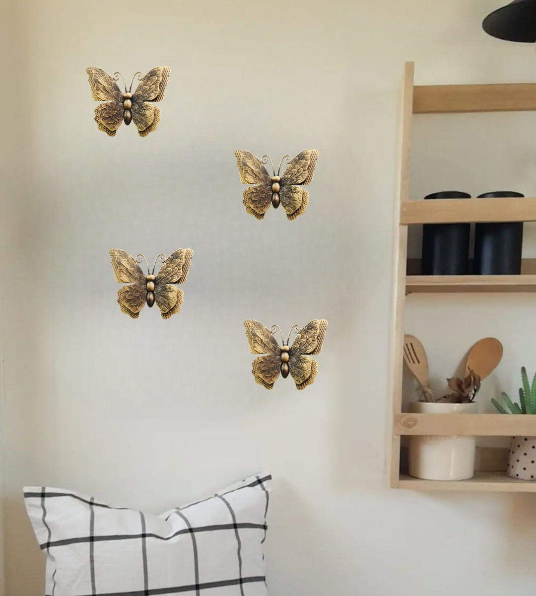 SET DECORATIVO PARED MARIPOSA 3D ARTE ESTATUA BRONCE JHN - 8