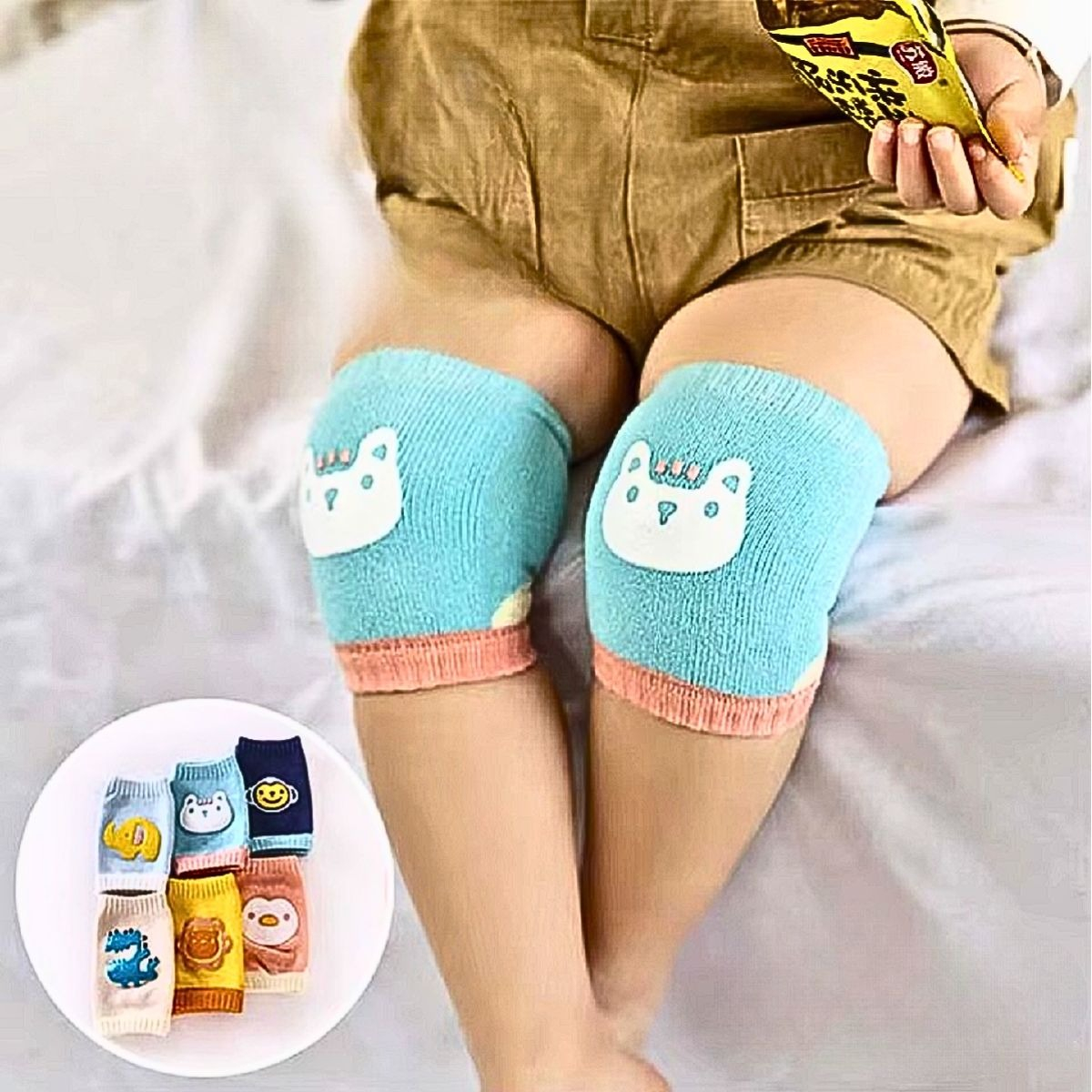 SET 12 RODILLERAS UNISEX PROTECCION ANTIDESLIZANTE BEBES LAU - 6