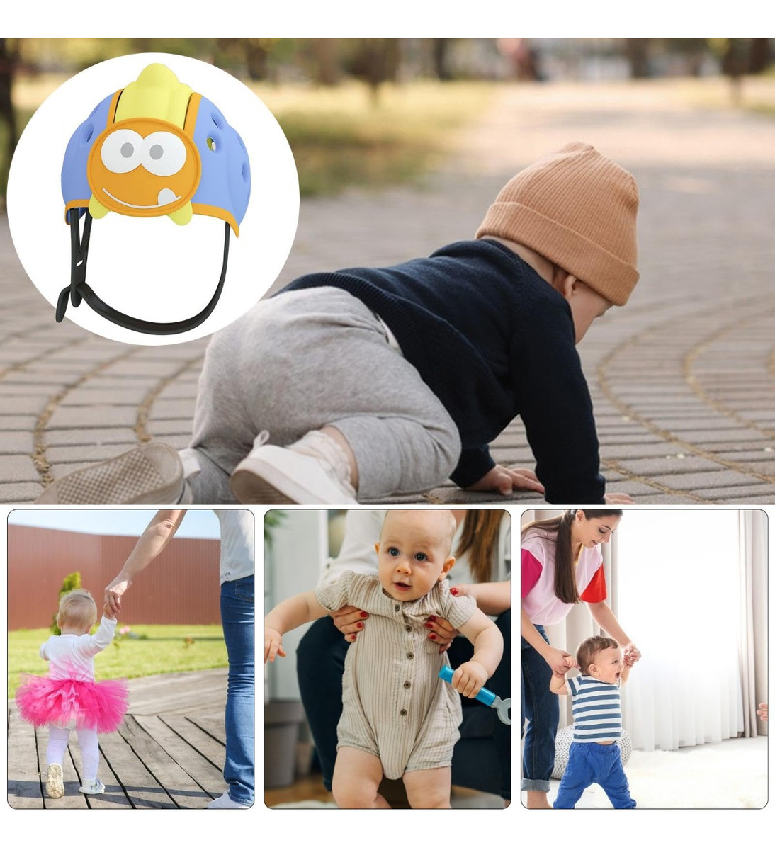 CASCOS ANTIGOLPES DISEÑO DINOSAURIO PROTECTOR BEBES LAU - 10