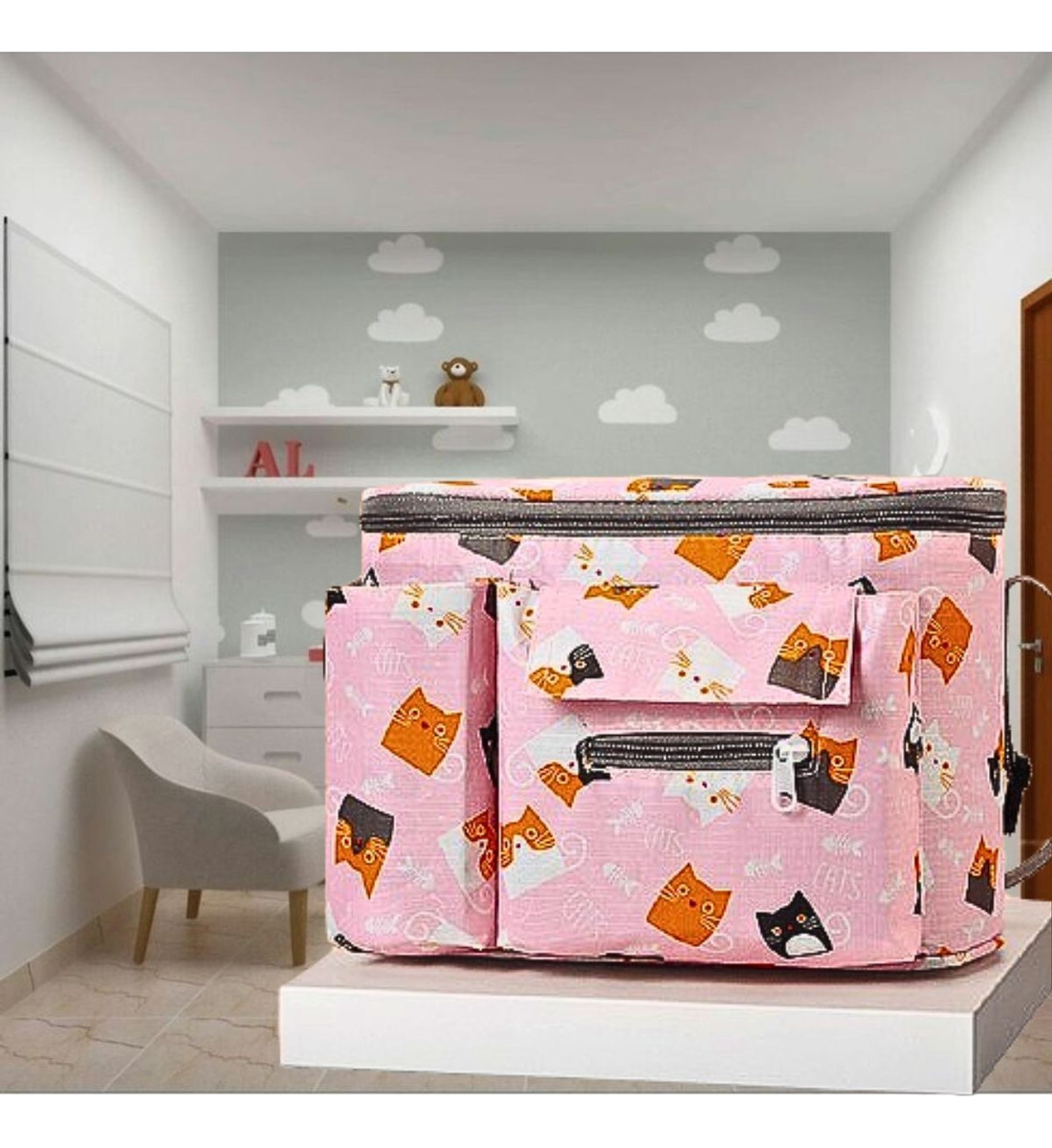 MOCHILA PAÑALERA BOLSO MATERNAL IMPERMEABLE MAMA BEBE LAU - 4