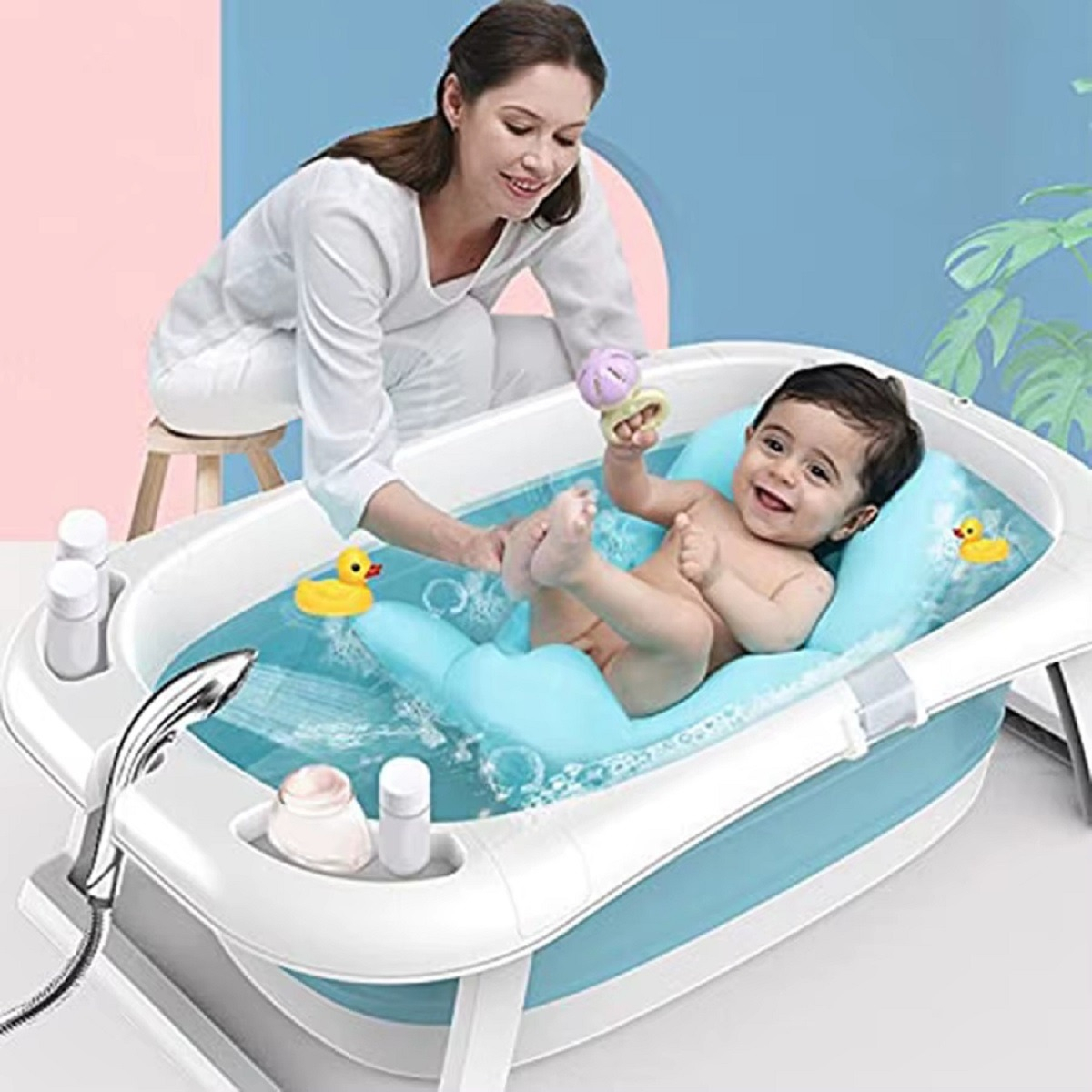ALMOHADA COJIN APOYO TINA BAÑO DISEÑO BALLENA BEBES LAU - 10