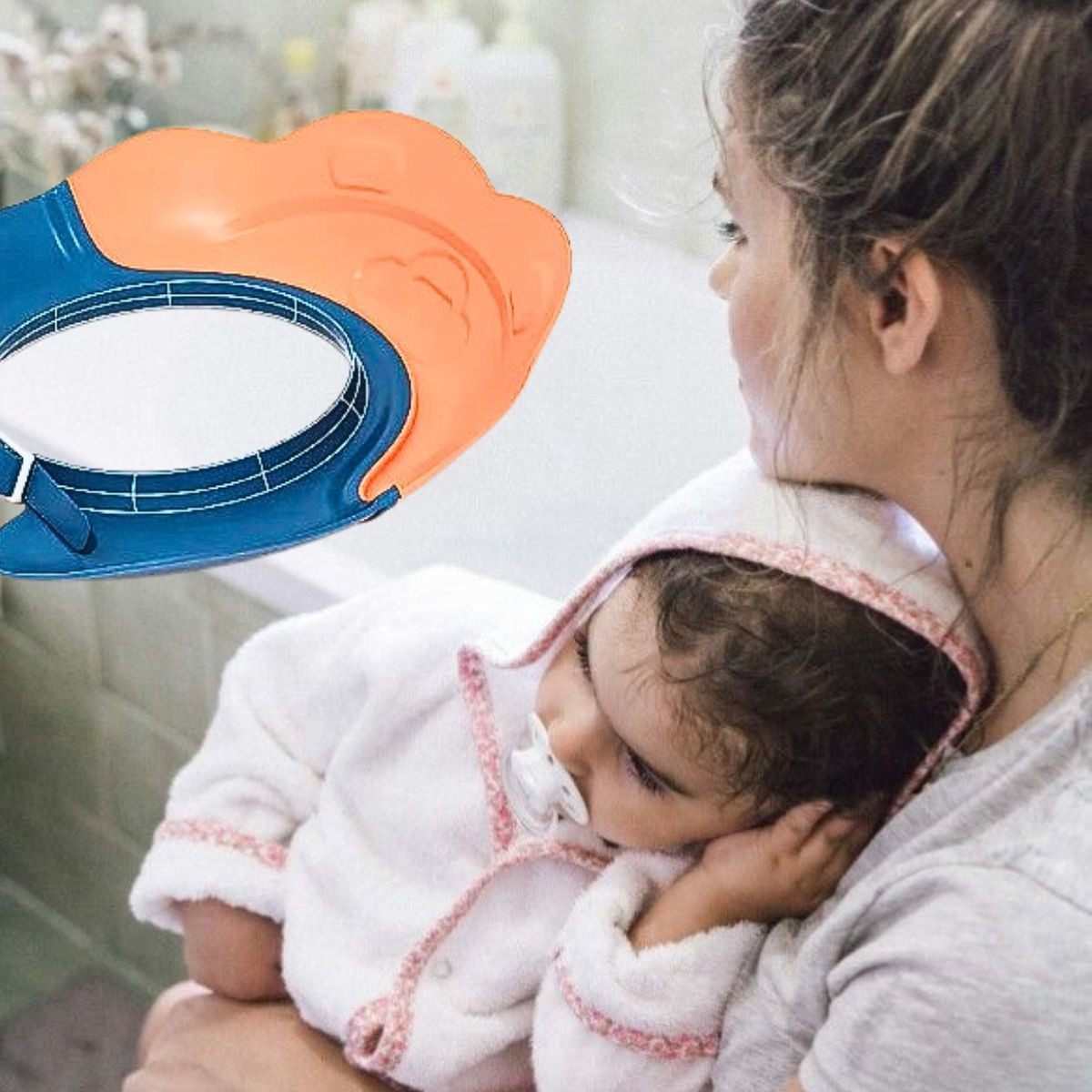 SET 4 GORRO VISERA DUCHA SILICONA AJUSTABLE BAÑO BEBE LAU - 4