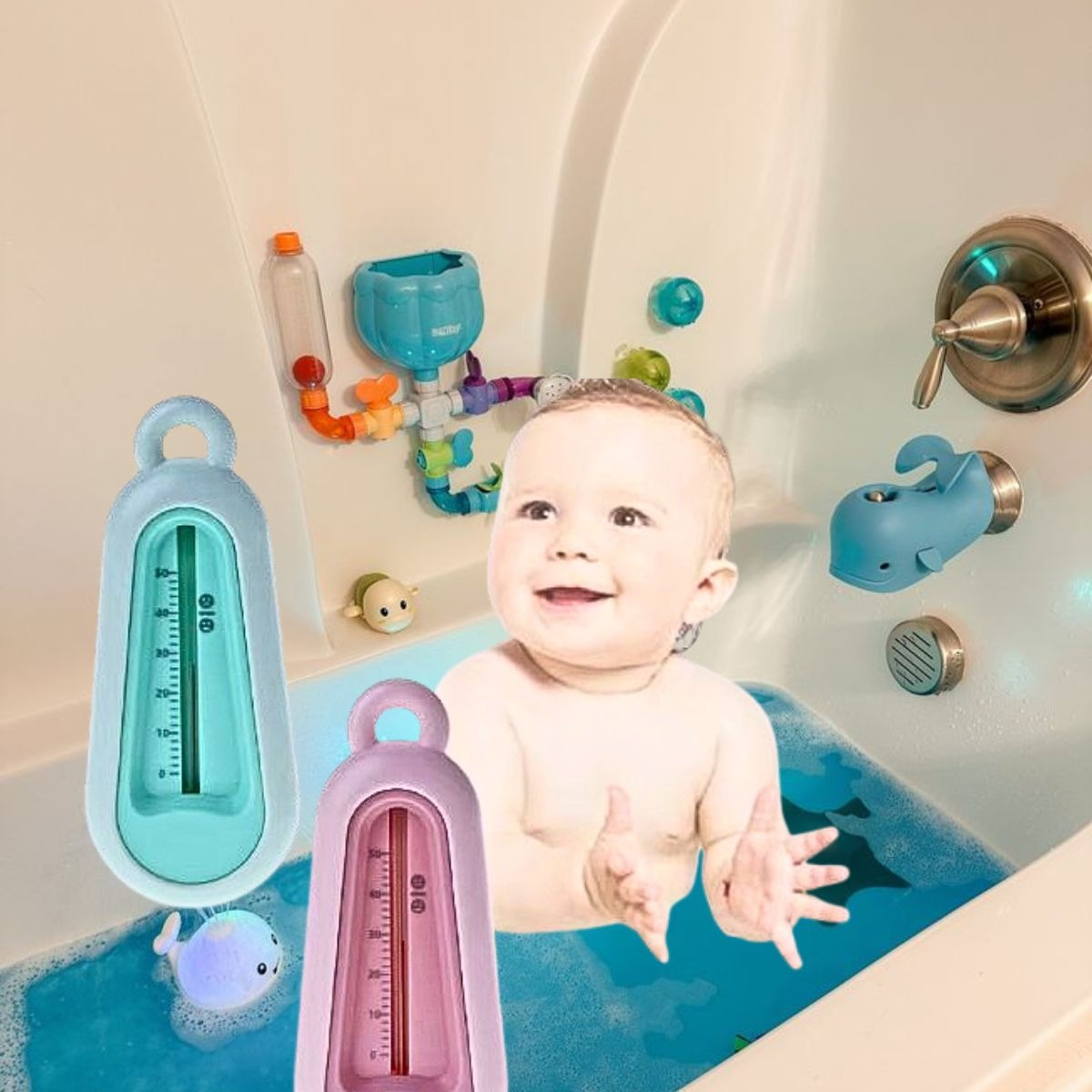 SET 3 TERMOMETRO BAÑO BEBES TEMPERATURA MODERNO LAU - 5