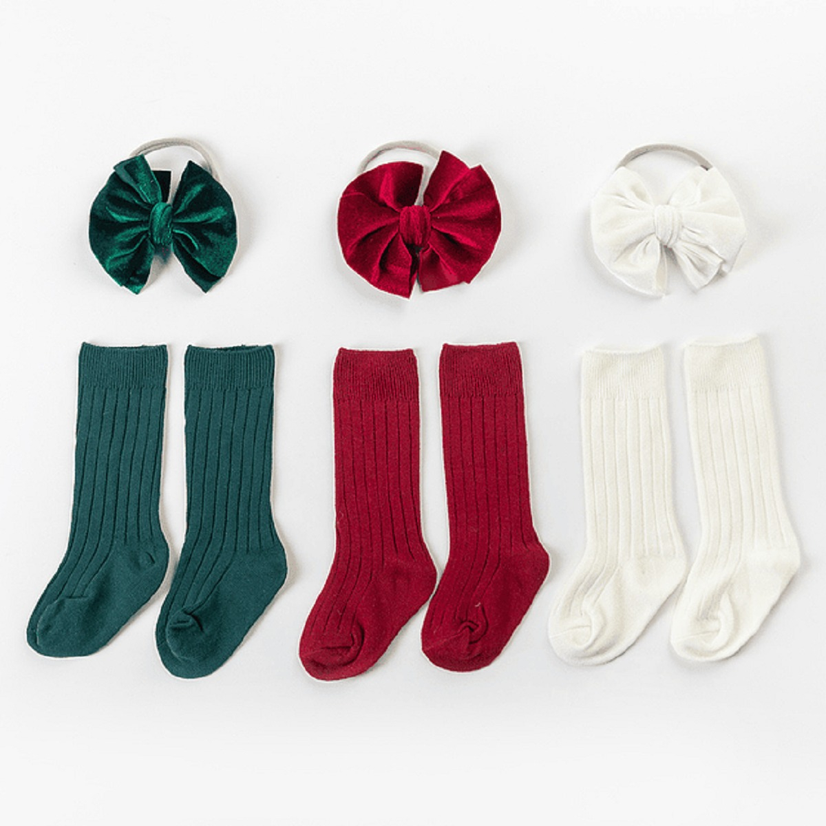 SET 2 CALCETINES + CINTILLO LAZO DIADEMA BEBES LAU - 3