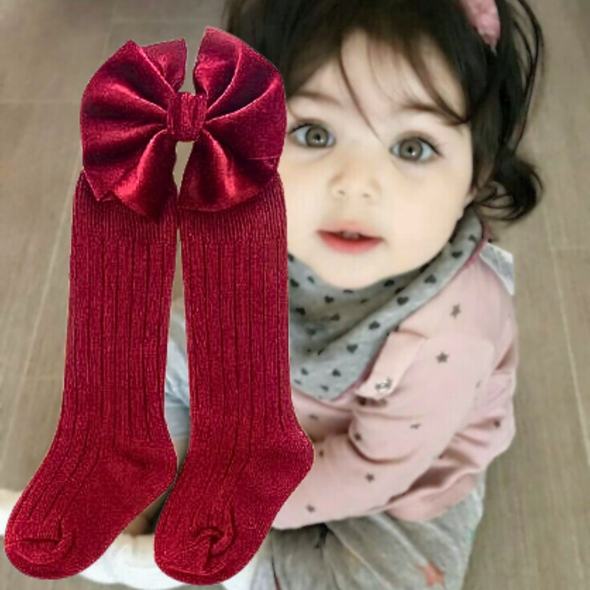 SET 2 CALCETINES + CINTILLO LAZO DIADEMA BEBES LAU - 9