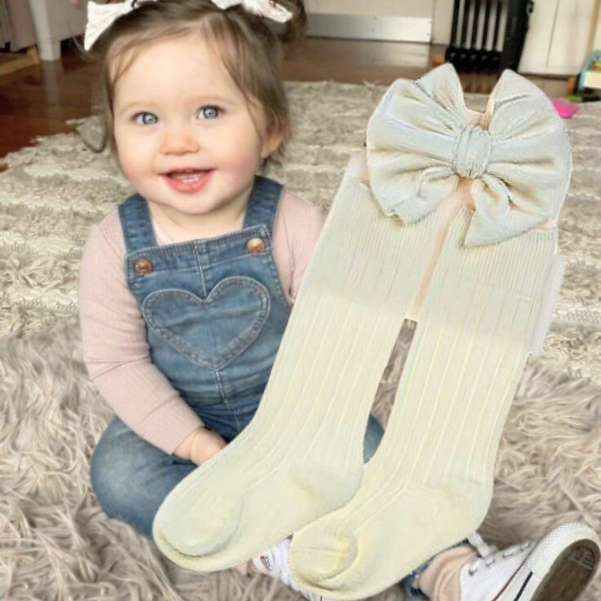 SET 2 CALCETINES + CINTILLO LAZO DIADEMA BEBES LAU - 10