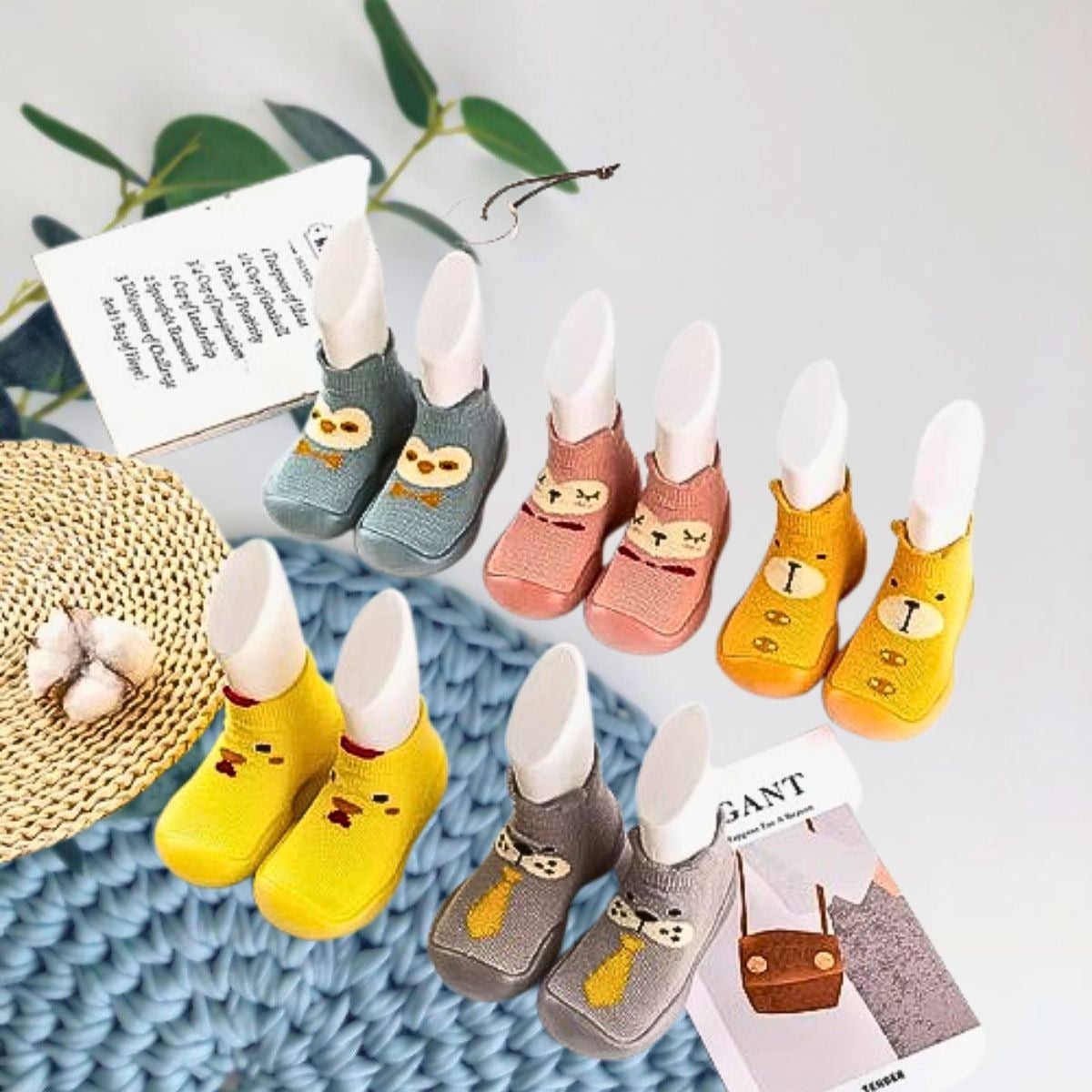 SET 2 ZAPATOS ANTIDESLIZANTE PRIMEROS PASOS BEBES LAU - 6