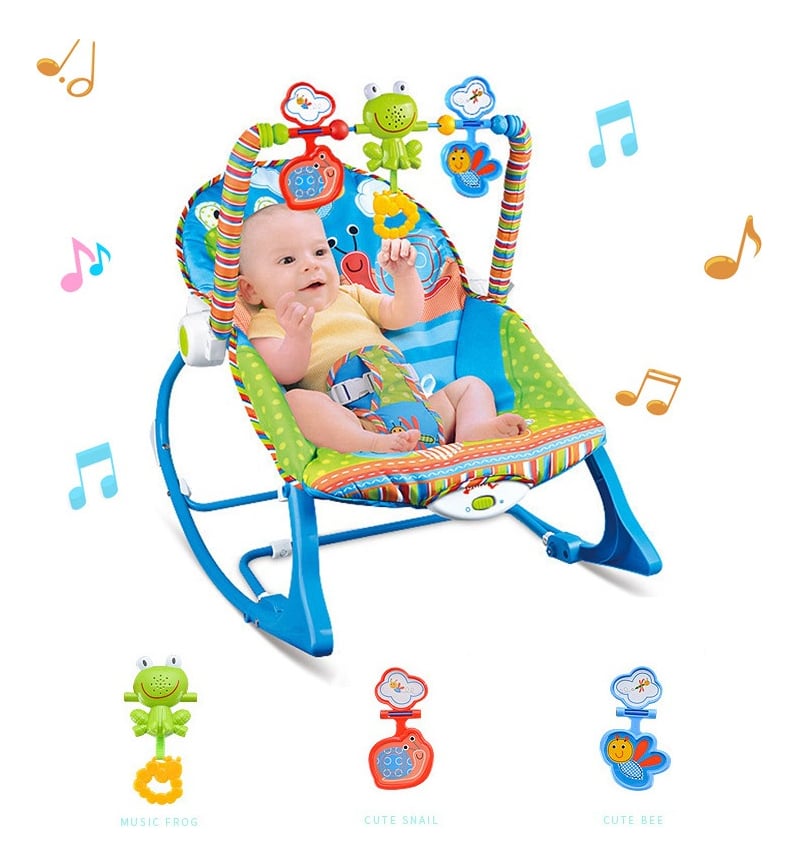 SILLA MECEDORA VIBRADORA 3EN1 MUSICAL RELAJA BEBE NIÑO LAU - 4