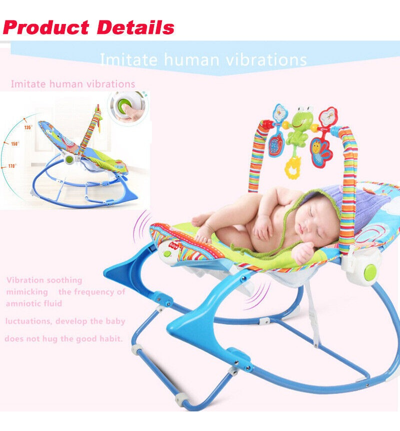 SILLA MECEDORA VIBRADORA 3EN1 MUSICAL RELAJA BEBE NIÑO LAU - 5