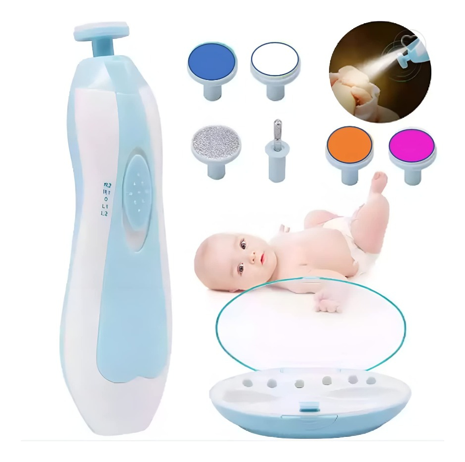 KIT ASEO MANICURA RECORTADOR LIMA UÑAS PORTATIL LED BEBE LAU - 2