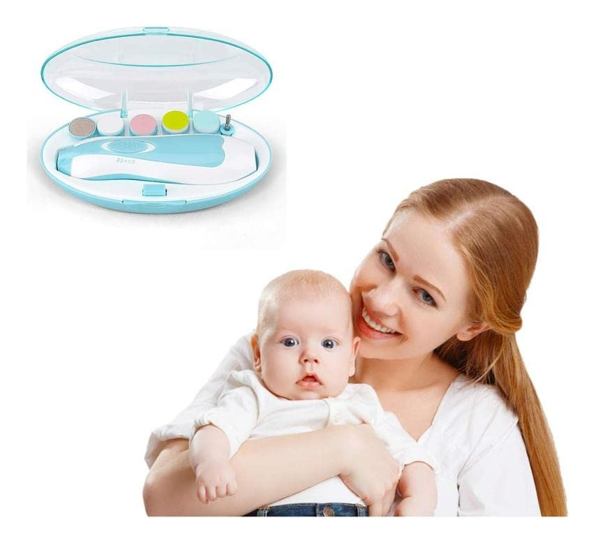KIT ASEO MANICURA RECORTADOR LIMA UÑAS PORTATIL LED BEBE LAU - 3