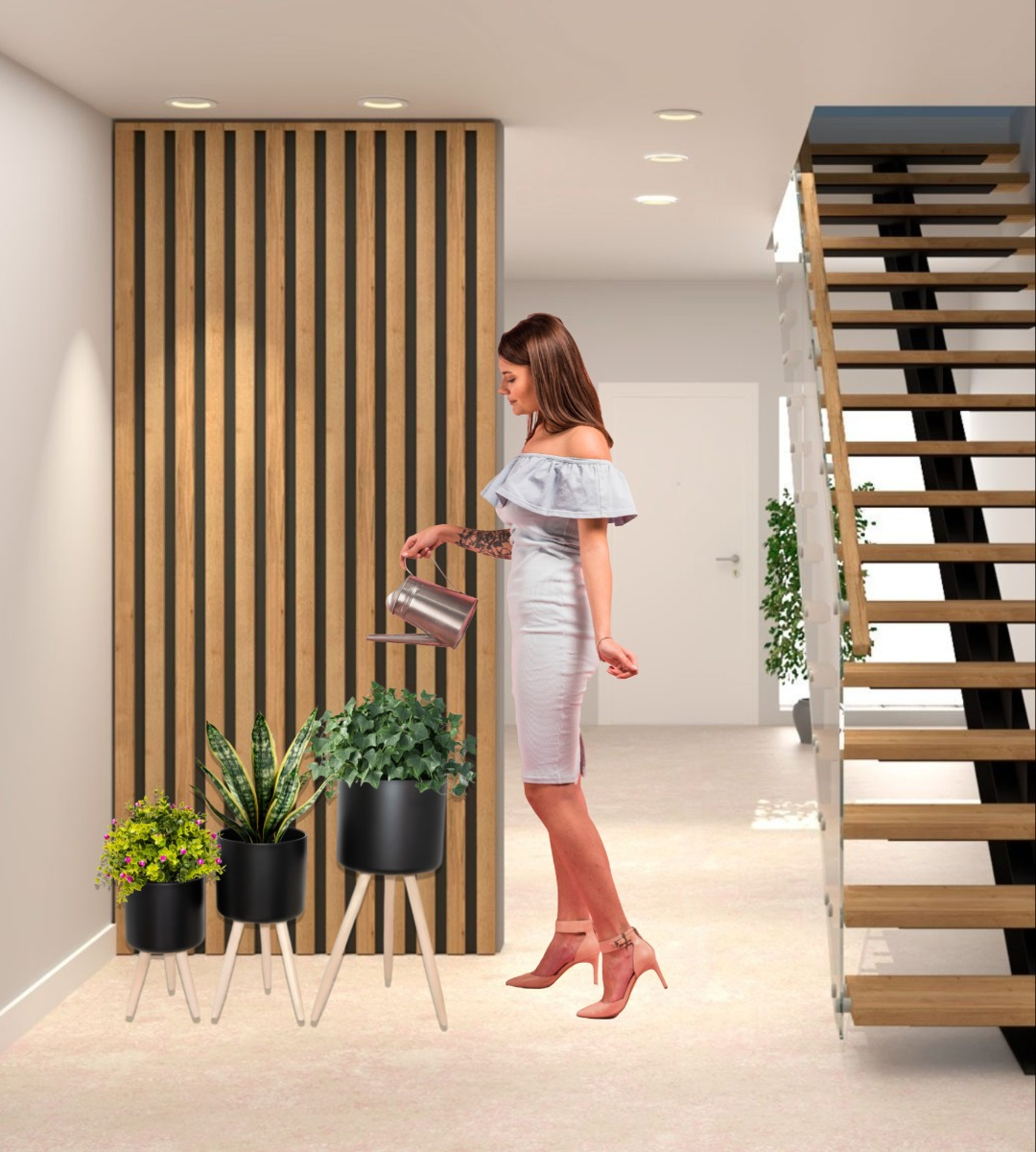 SET MACETAS PLANTA FLORES INTERIOR EXTERIOR PATAS NEGRA JHN - 4