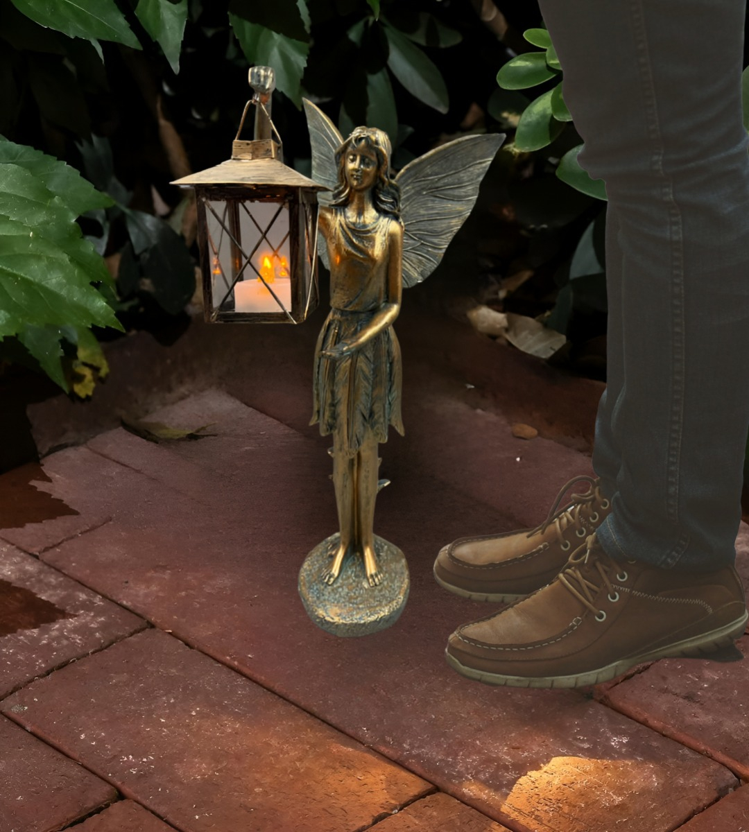 FIGURA ESCULTURA ÁNGEL ALADO ESTATUA DECORATIVA HADAS JHN - 4