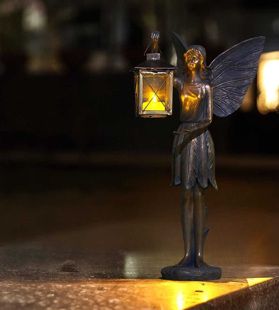 FIGURA ESCULTURA ÁNGEL ALADO ESTATUA DECORATIVA HADAS JHN - 5