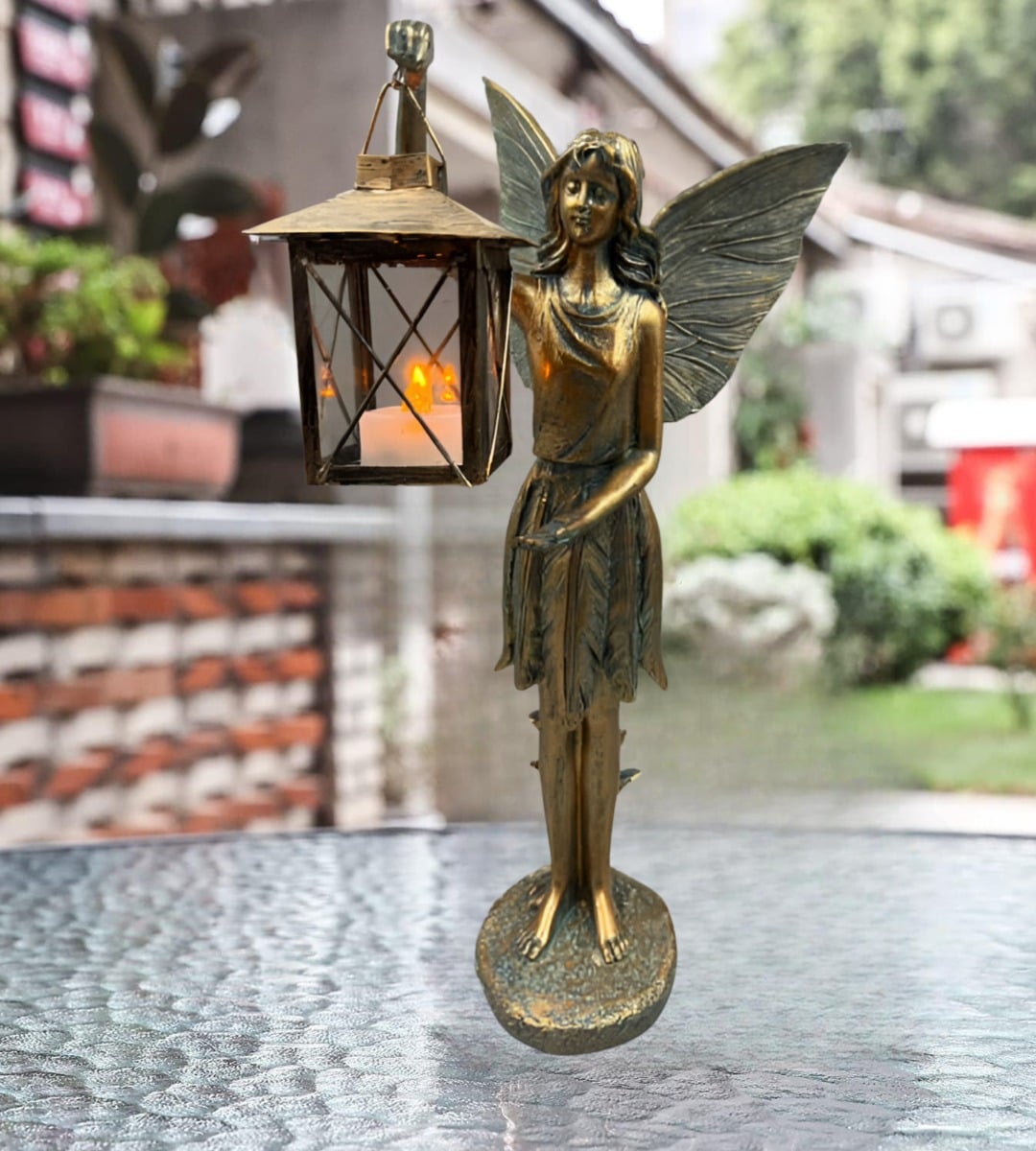 FIGURA ESCULTURA ÁNGEL ALADO ESTATUA DECORATIVA HADAS JHN - 6