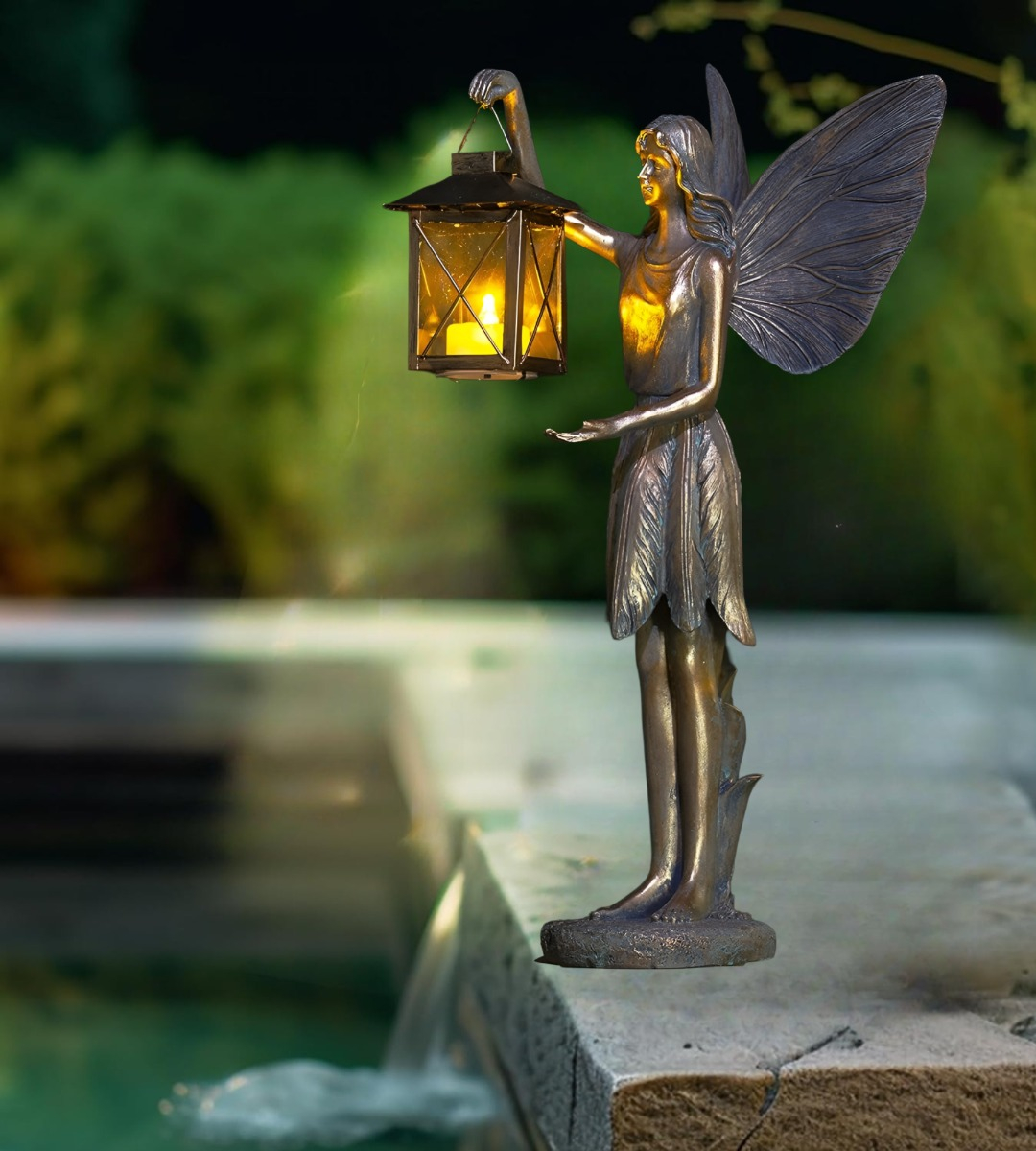 FIGURA ESCULTURA ÁNGEL ALADO ESTATUA DECORATIVA HADAS JHN - 9