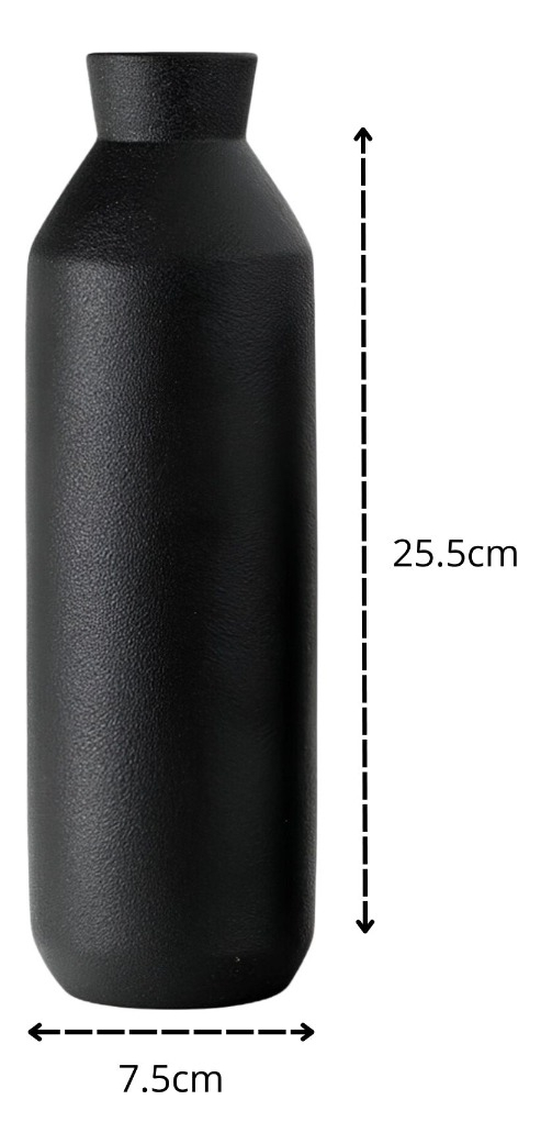 FLORERO DECORATIVO JARRÓN CERÁMICA ALTO MESA NEGRO JHN - 2