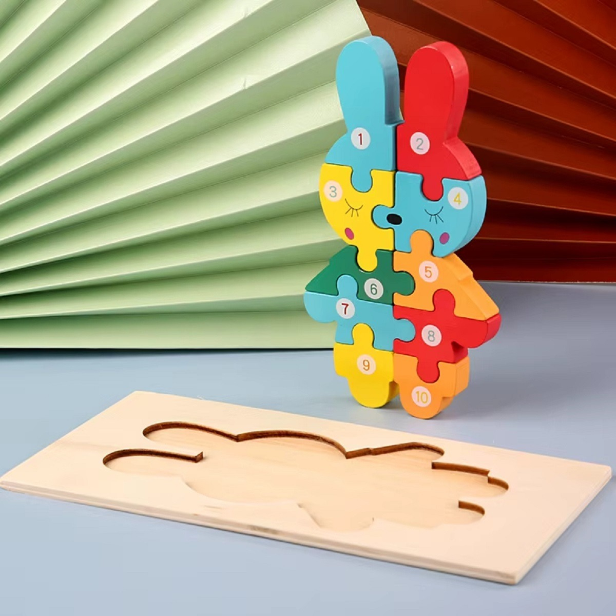 SET 5 PUZZLES ROMPECABEZAS 3D MADERA ANIMALES NIÑOS LAU - 9