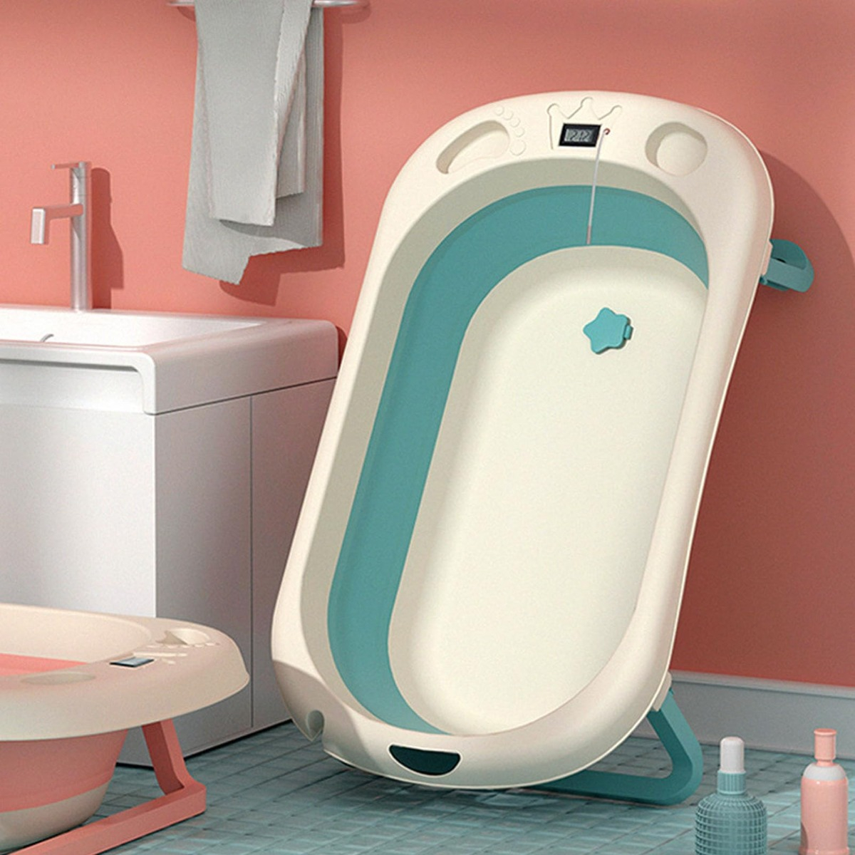 BAÑERA PLEGABLE BEBÉ ESTABLE INFANTIL COLGAR VIAJAR LAU - 7