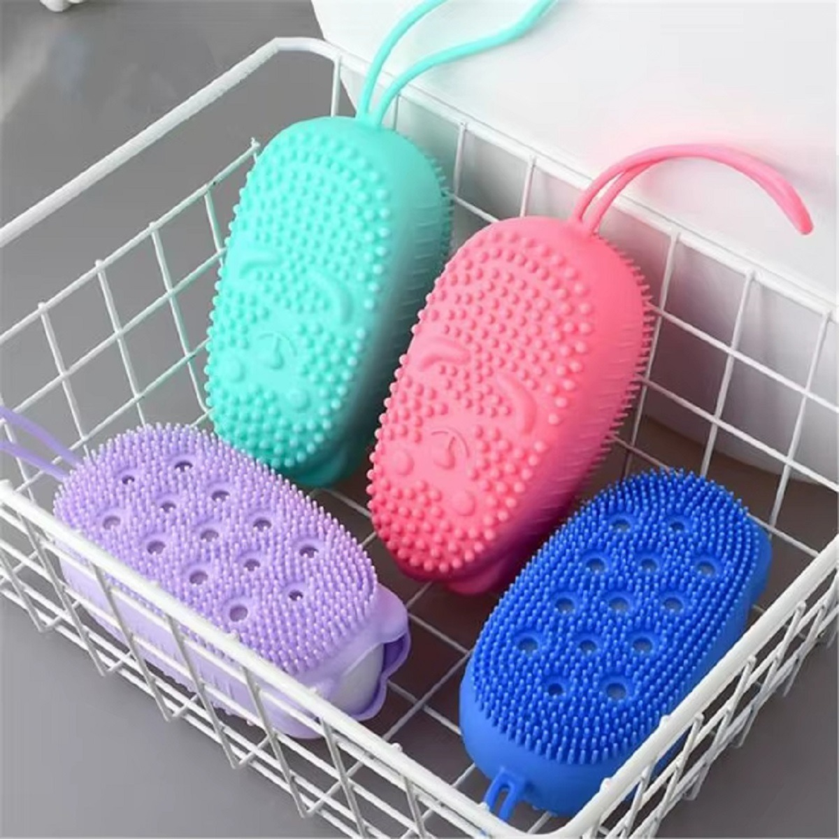 SET 8 ESPONJAS BAÑO EXFOLIA SILICONA MASAJE LIMPIEZA LAU - 9