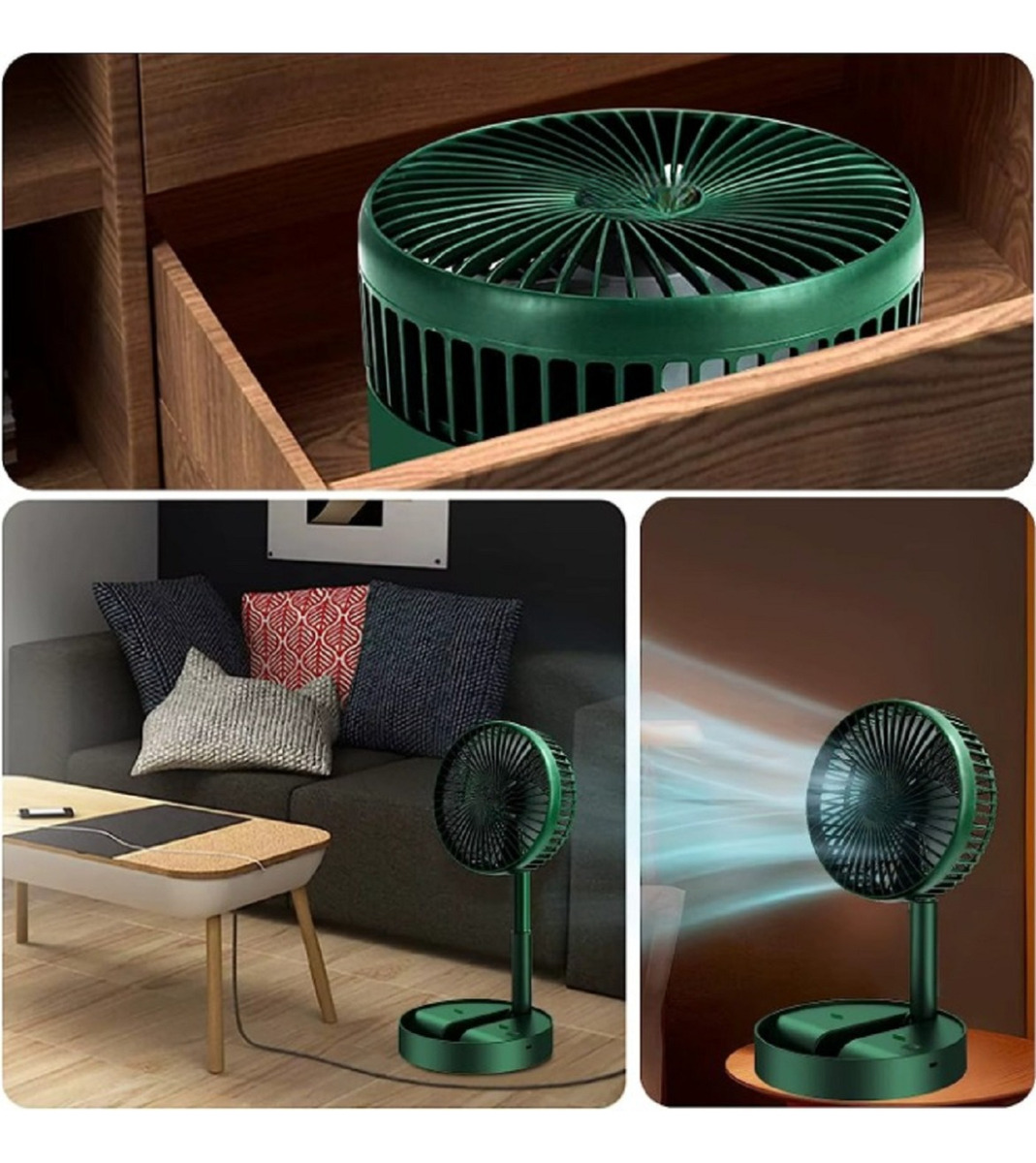 MINIVENTILADOR PORTÁTIL RECARGABLE SOPORTE HOGAR LAU - 10