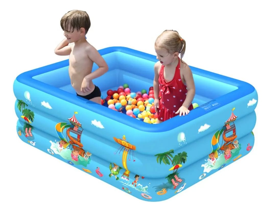 PISCINA INFLABLE PATIO JARDÍN VERANO PORTATIL NIÑOS LAU - 1