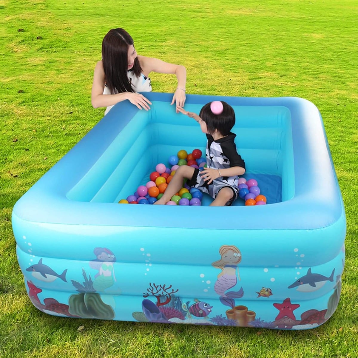 PISCINA INFLABLE PATIO JARDÍN VERANO PORTATIL NIÑOS LAU - 2