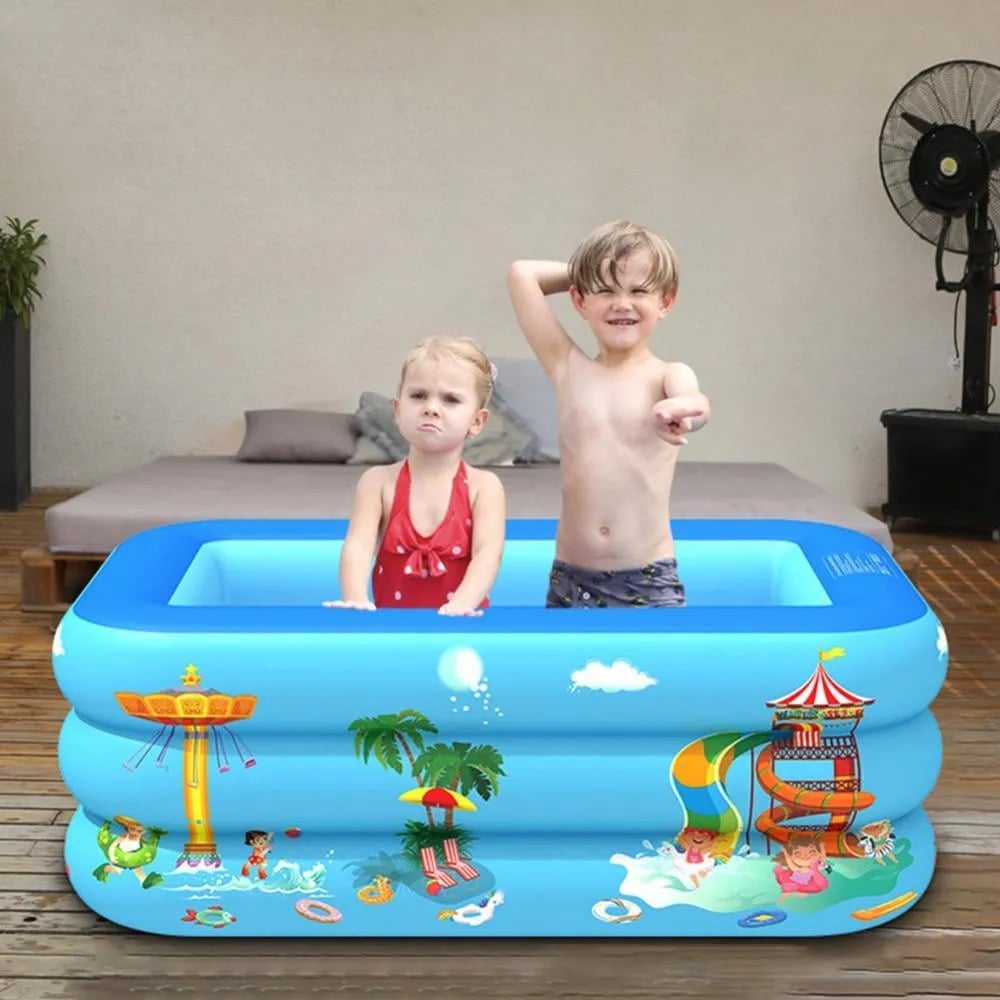 PISCINA INFLABLE PATIO JARDÍN VERANO PORTATIL NIÑOS LAU - 3