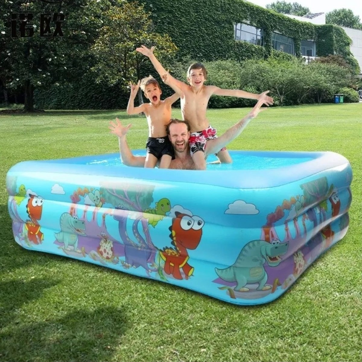 PISCINA INFLABLE PATIO JARDÍN VERANO PORTATIL NIÑOS LAU - 7