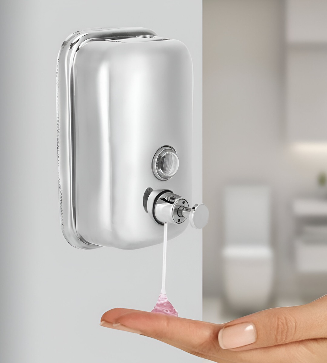 DISPENSADOR JABÓN PARED MODERNO 500ML BAÑO COCINA JHN - 9