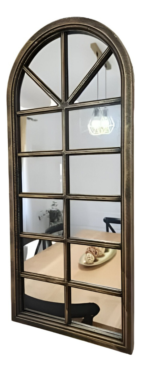 ESPEJO PARED DECORATIVO VENTANA CATEDRAL VINTAGE DORADO JHN - 1