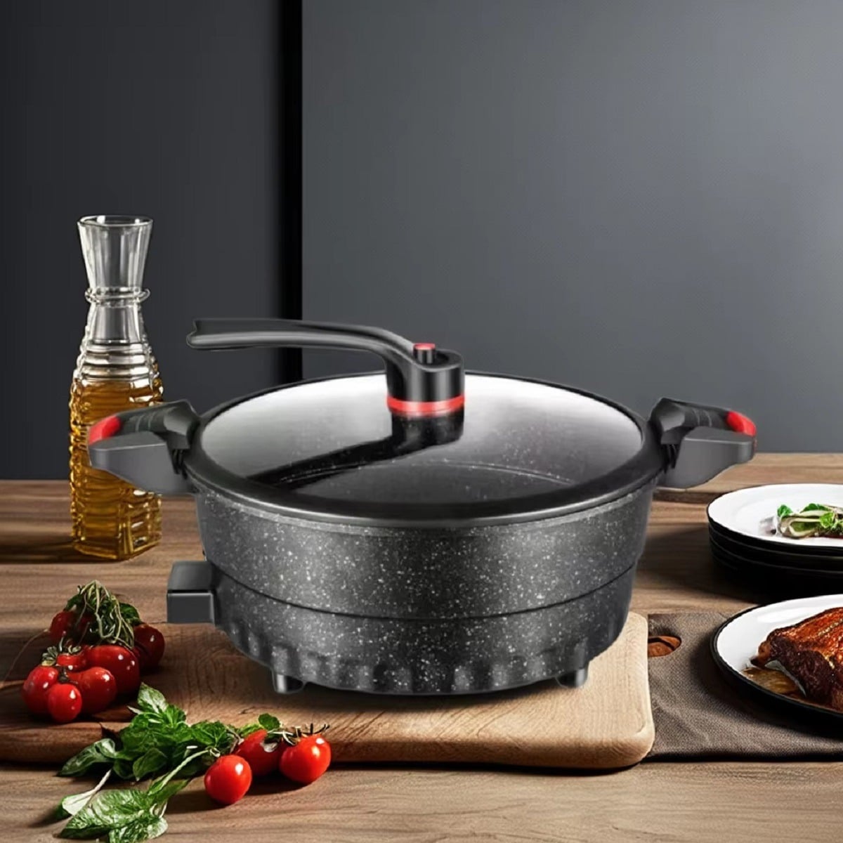 OLLA CALEFACCIÓN MULTIFUNCIONAL 8L 1350W VERSATIL COCINA LAU - 4