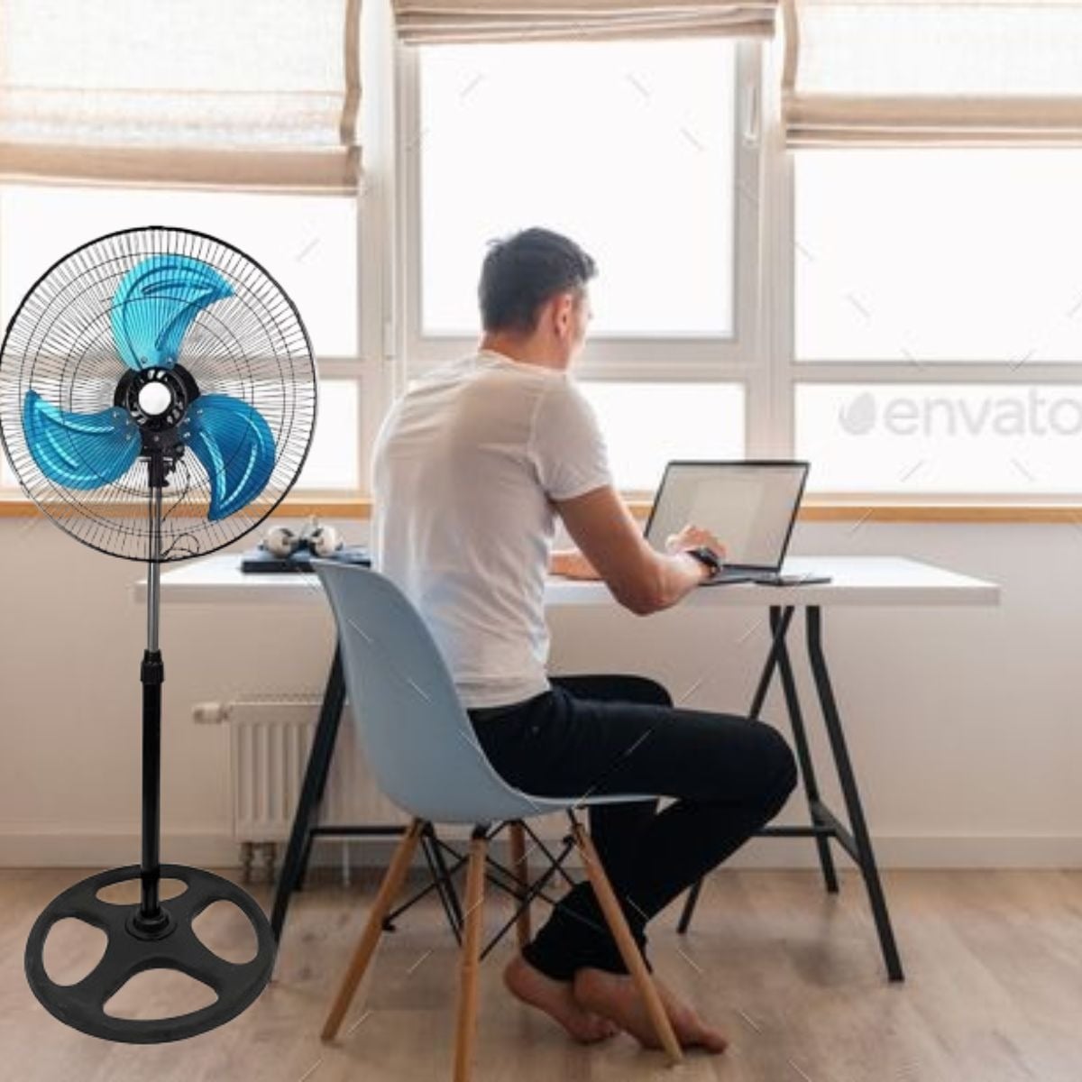 VENTILADOR PEDESTAL 18¨ 3 VELOCIDADES ASPAS METÁLICAS LAU - 3